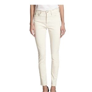 Alexa Chung for AG Brianna Cream High Rise Skinny Ankle Jeans Size 31